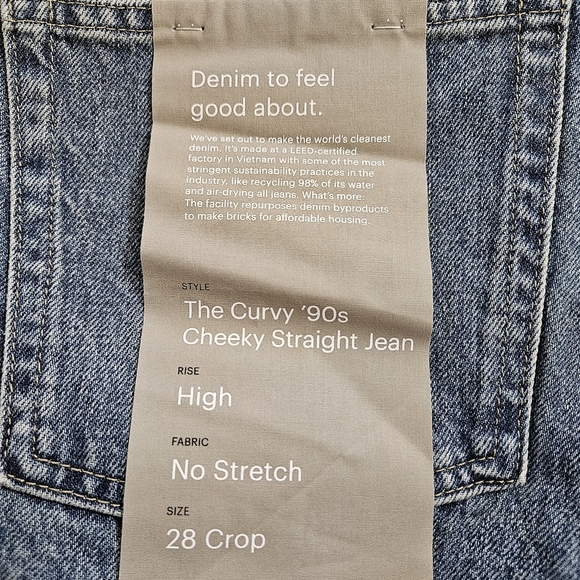 Everlane The Curvy 90s Cheeky Straight Crop Jean Women's Size 28 - Picture 7 of 9